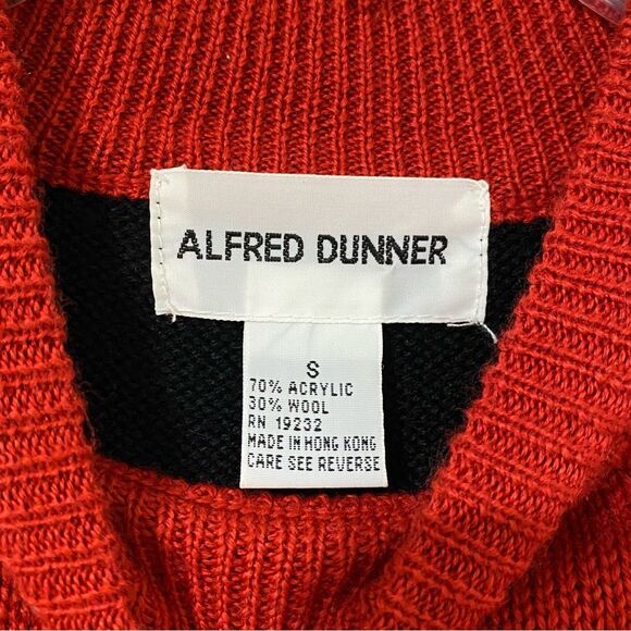 ALFRED DUNNER Crew Neck Color Block Wool Blend Shoulder Pad Size S - Picture 5 of 6